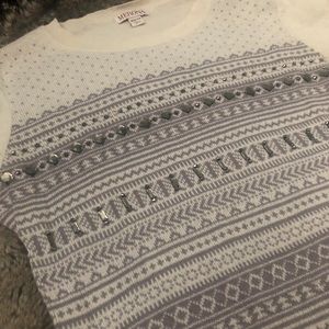 Merona Bedazzled Knit Print Sweater